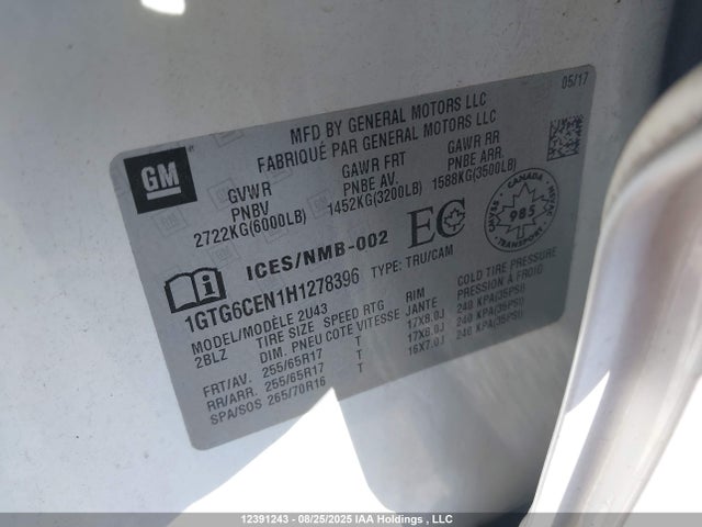 1GTG6CEN1H1278396 GMC lgz - di: direct injection, vvt: variable valve timing, alum, var2, gen 2