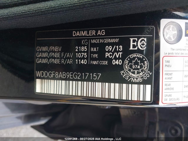 WDDGF8AB9EG217157 Mercedes-Benz C-Class