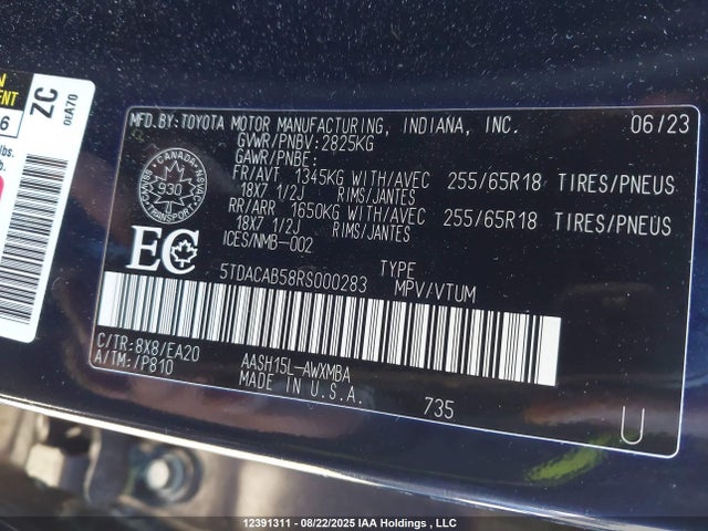 5TDACAB58RS000283 Toyota a25a-fxs, 5nm+4nm
