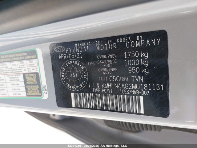 KMHLN4AG2MU181131 Hyundai mpi nu pe