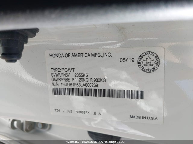 19UUB1F63LA800269 Acura k24w7