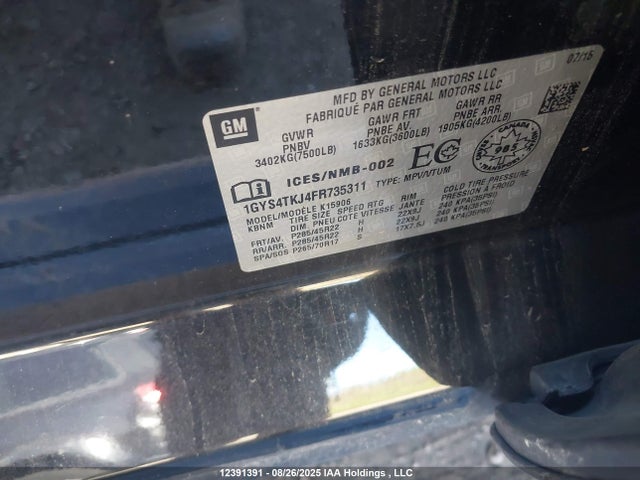 1GYS4TKJ4FR735311 Cadillac l86 - vvt, afm, e85 max, aluminum