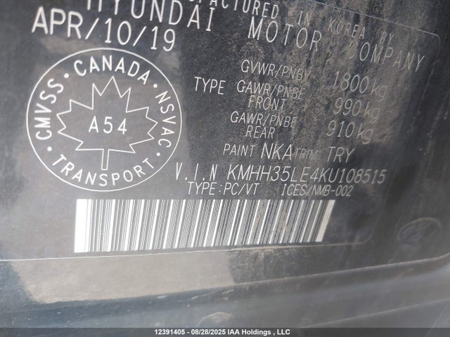 KMHH35LE4KU108515 Hyundai gdi nu