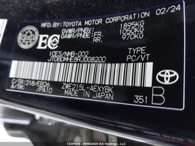 JTDBDMHE8RJ008200 Toyota Corolla Le/se/night Shade