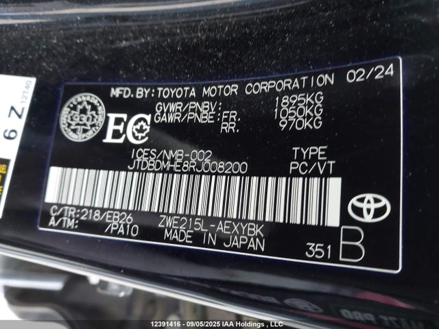 JTDBDMHE8RJ008200 Toyota Corolla Le/se/night Shade