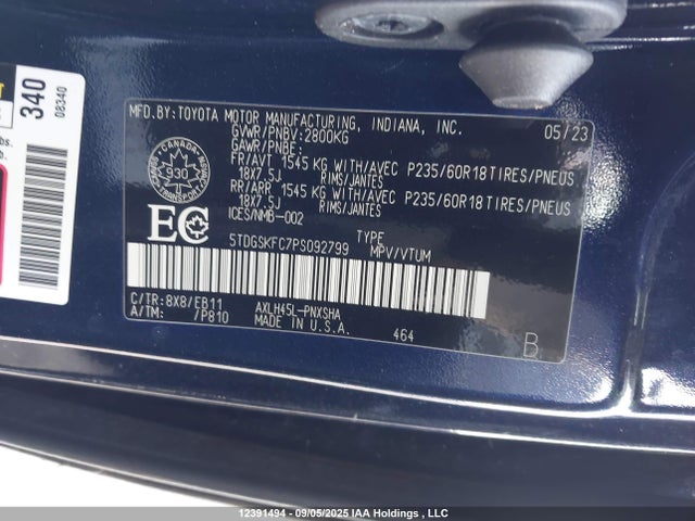 5TDGSKFC7PS092799 Toyota Sienna Le/xse/limited/platinum/xse 25th Anniversary