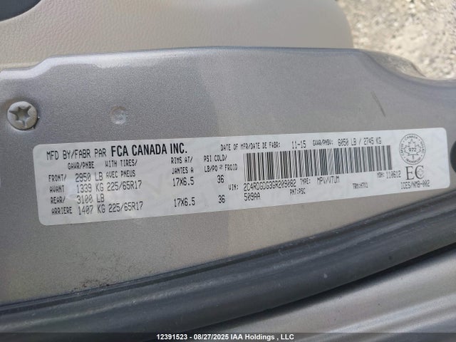 2C4RDGDG3GR209082 Dodge Grand Caravan