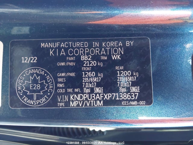 KIA gdi theta iii 2023 KNDPU3AFXP7138637 Image 9