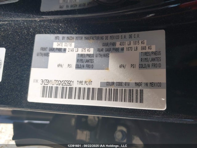 3MZBM1U70GM293901 Mazda pe