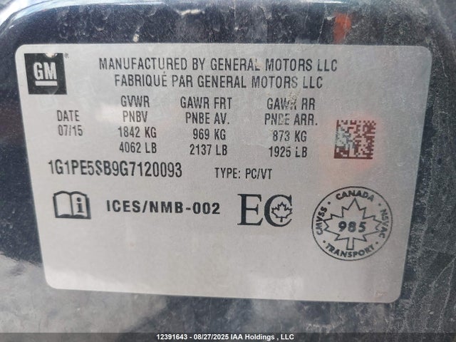 1G1PE5SB9G7120093 Chevrolet luv - vvt, alum, e85 max