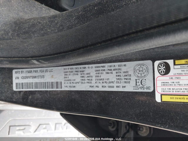 RAM 1500 Sport 2022 1C6SRFVT6NN127373 Image 9