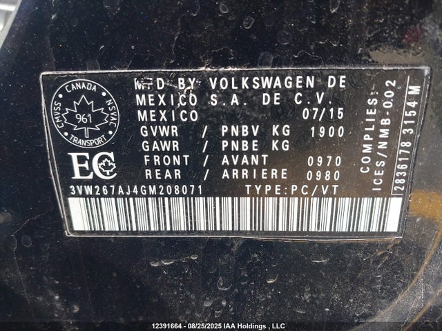 3VW267AJ4GM208071 Volkswagen 1.4t
