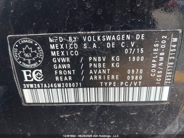 3VW267AJ4GM208071 Volkswagen 1.4t