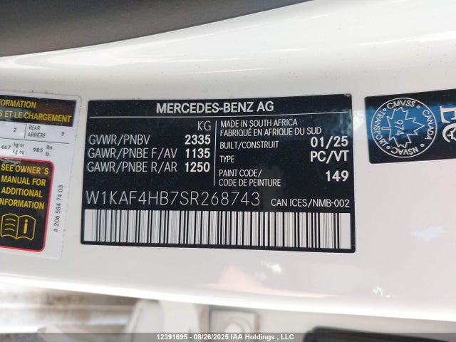 W1KAF4HB7SR268743 Mercedes-Benz m254