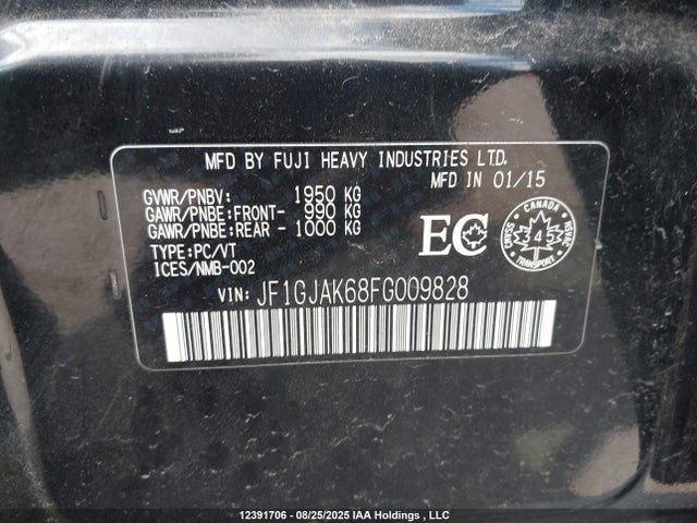 JF1GJAK68FG009828 Subaru 2.0l na