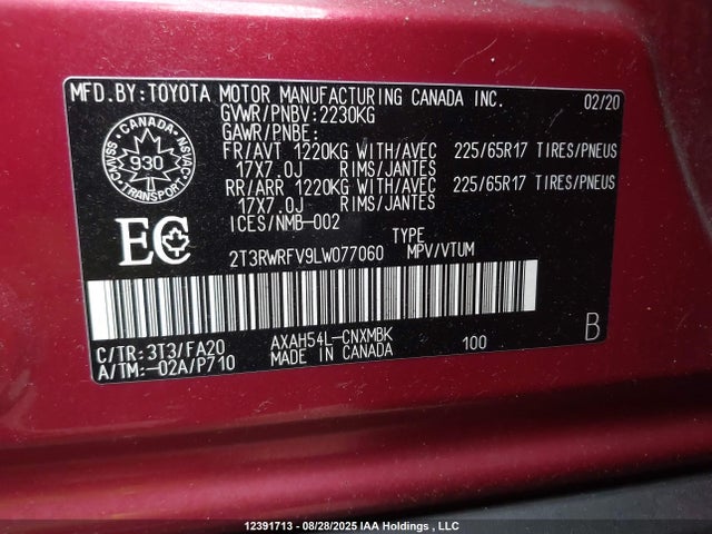 2T3RWRFV9LW077060 Toyota a25-fxz, 3nm+4nm