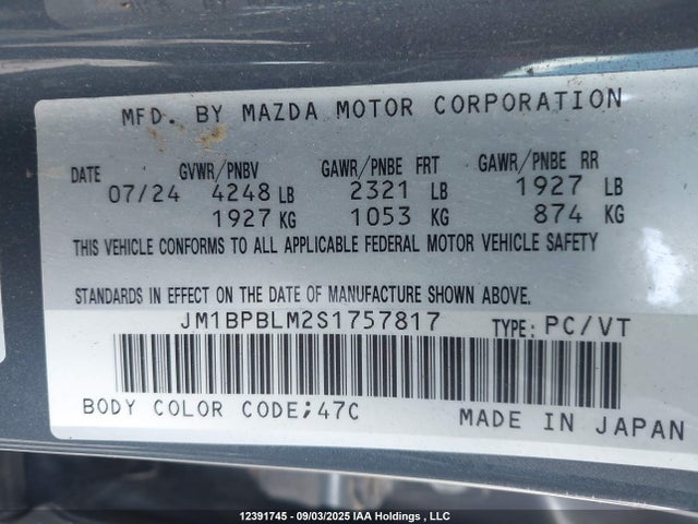JM1BPBLM2S1757817 Mazda py cylinder deactivation
