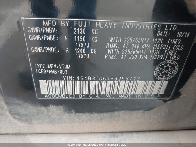 4S4BSCDC1F3253713 Subaru 2.5l c0