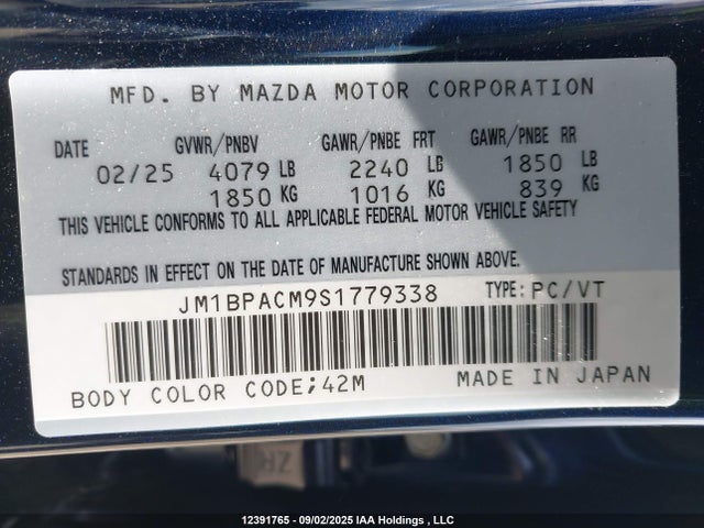 Mazda py cylinder deactivation 2025 JM1BPACM9S1779338 Image 9