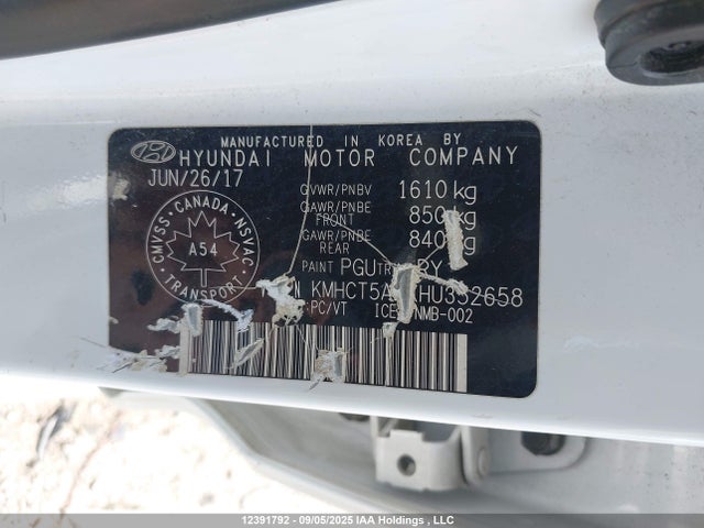 KMHCT5AEXHU352658 Hyundai 2017