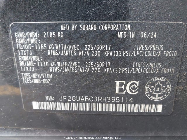 Subaru na 2024 JF2GUABC3RH395114 Image 18