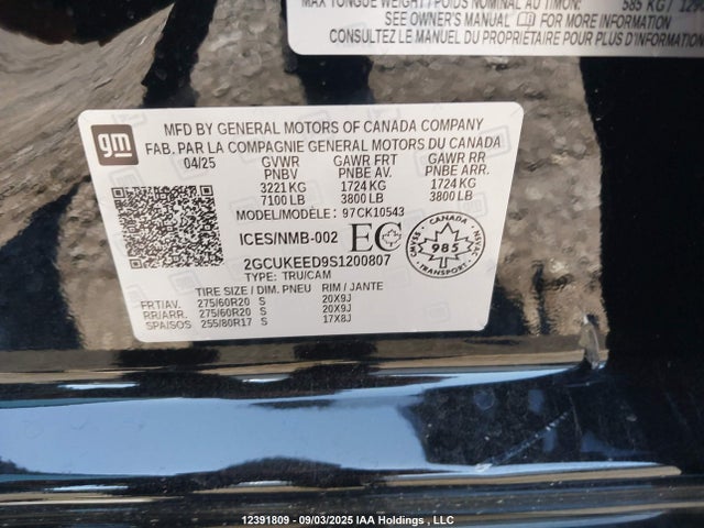 Chevrolet l84 2025 2GCUKEED9S1200807 Image 9