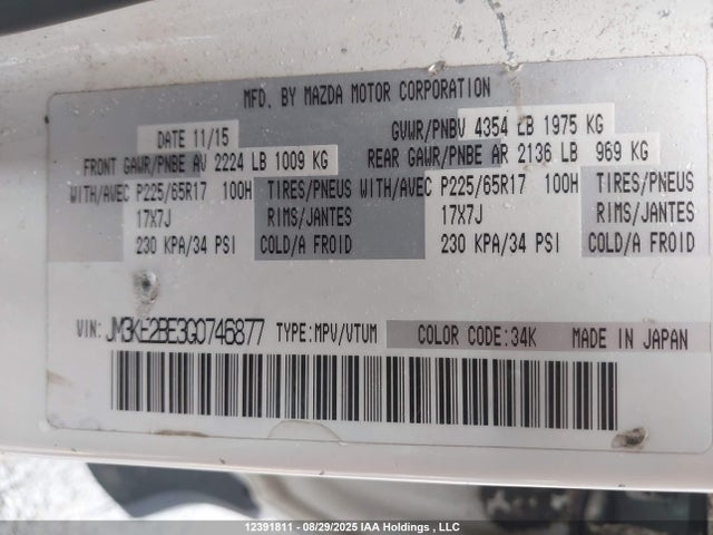 Mazda pe 2016 JM3KE2BE3G0746877 Image 9