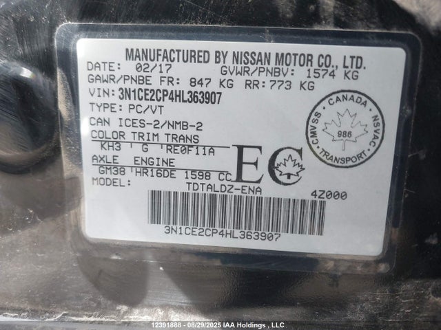 Nissan VERSA NOTE 2017 3N1CE2CP4HL363907 Image 19
