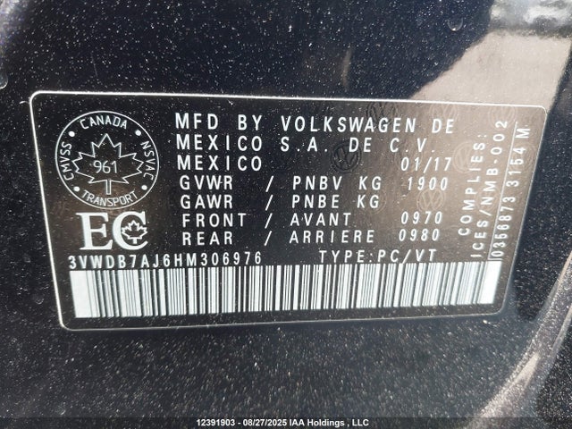 3VWDB7AJ6HM306976 Volkswagen 1.4 tsi