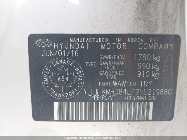 KMHD84LF7HU219880 Hyundai Elantra