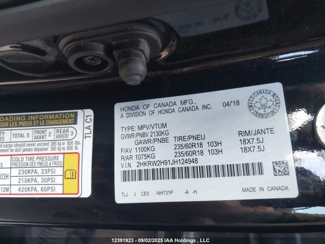 2HKRW2H91JH124948 Honda l15be