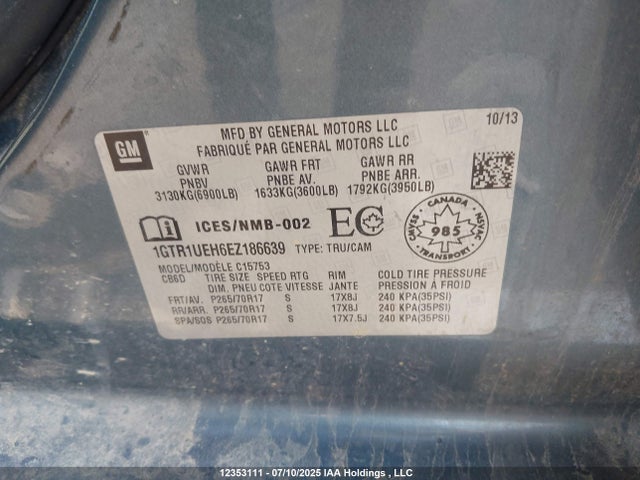 1GTR1UEH6EZ186639 GMC lv3 - vvt, aluminum, e85 max