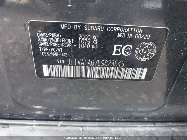 JF1VA1A67L9823543 Subaru dib
