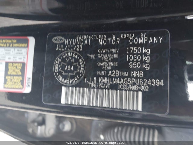 KMHLM4AG5PU624394 Hyundai mpi nu pe