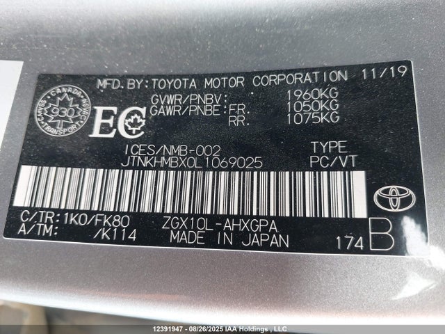 JTNKHMBX0L1069025 Toyota 3zr-fae