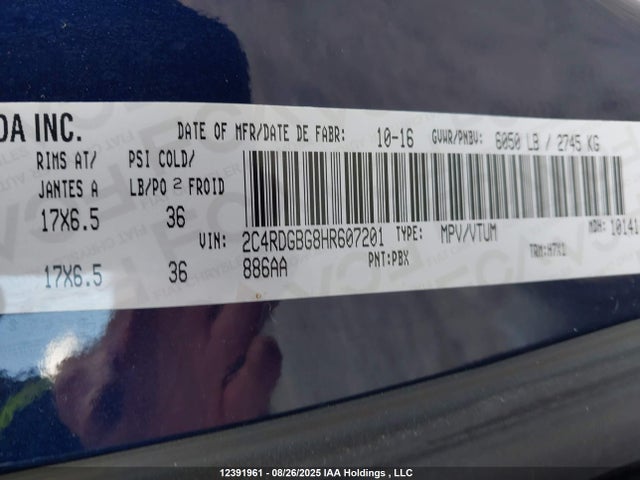 2C4RDGBG8HR607201 Dodge Grand Caravan