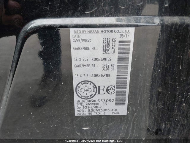 5N1DL0MM5HC553092 Infiniti 2017