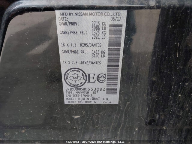 5N1DL0MM5HC553092 Infiniti 2017