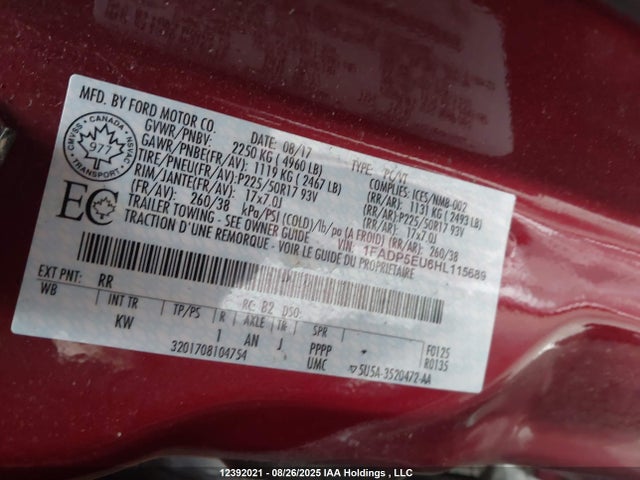 Ford 2.0l atk ivct hev 2017 1FADP5EU6HL115689 Image 18