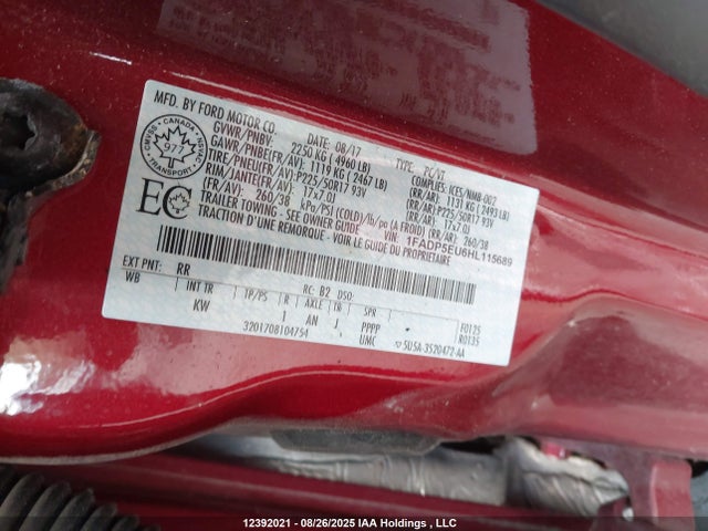 Ford 2.0l atk ivct hev 2017 1FADP5EU6HL115689 Image 9
