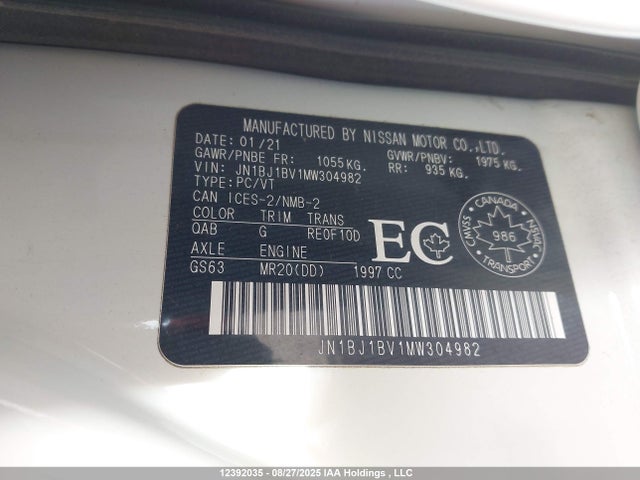JN1BJ1BV1MW304982 Nissan ROGUE SPORT