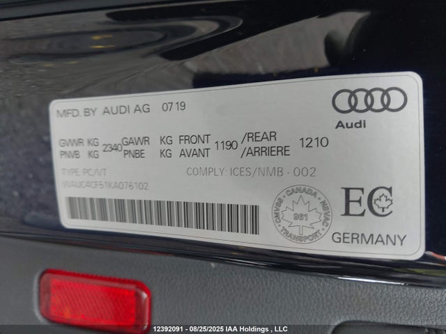 Audi S5 2019 WAUC4CF51KA076102 Image 9
