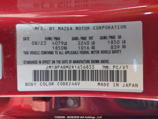JM1BPABM2R1656833 Mazda pyukd