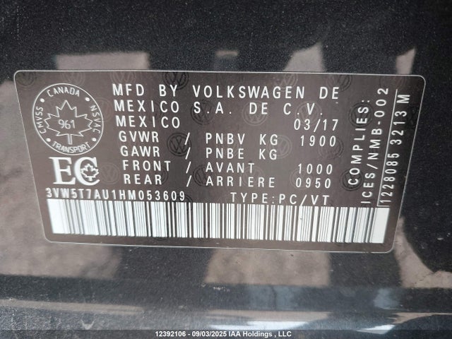 3VW5T7AU1HM053609 Volkswagen 2.0 tsi