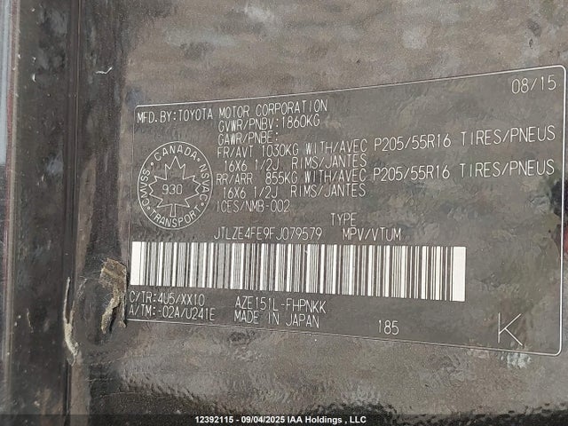 Scion 2az-fe 2015 JTLZE4FE9FJ079579 Image 9