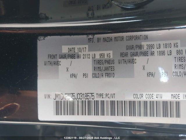 JM1DKFC75J0318575 Mazda pe