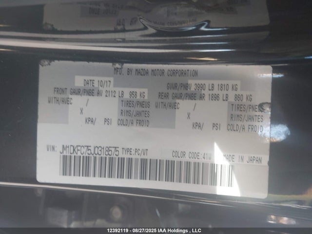 JM1DKFC75J0318575 Mazda pe