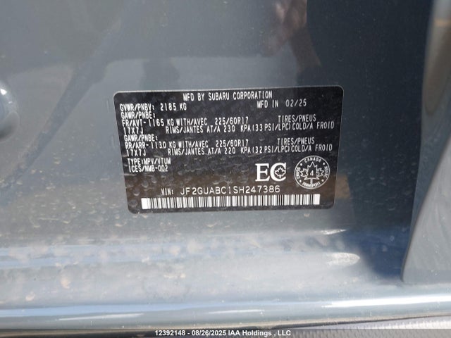 Subaru na 2025 JF2GUABC1SH247386 Image 19