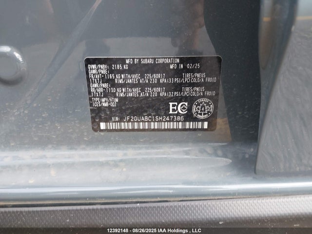 Subaru na 2025 JF2GUABC1SH247386 Image 9
