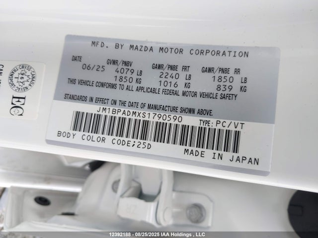 JM1BPADMXS1790590 Mazda py cylinder deactivation
